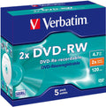 Verbatim DVD-RW 4.7GB 2x 5 Pack with Jewel Cases