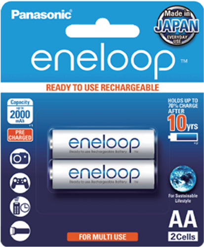 Panasonic Eneloop AA 2000mAh Rechargeable Batteries 2 Pack