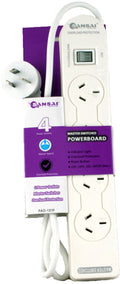 Sansai 4 Way Basic Powerboard with Master Switch