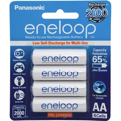 Panasonic Eneloop AA 2000mAh Rechargeable Batteries 4 Pack