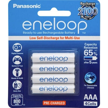 Panasonic Eneloop AAA 800mAh Rechargeable Batteries 4 Pack
