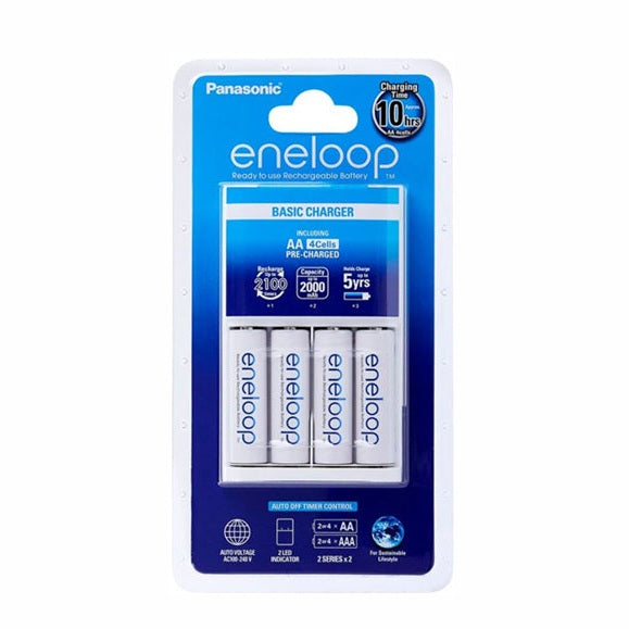 Panasonic Eneloop Overnight Charger + 4 AA Batteries