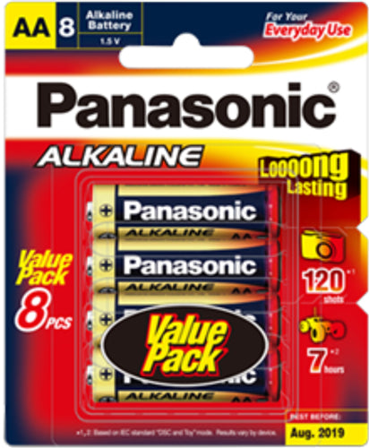 Panasonic AA Alkaline Battery 8 Pack