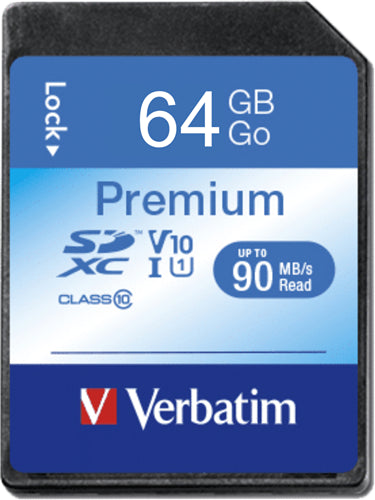 Verbatim Premium SDXC Class 10 Card 64GB