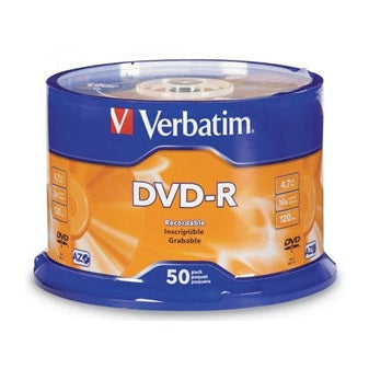 Verbatim DVD-R 4.7GB 16x 50 Pack on Spindle