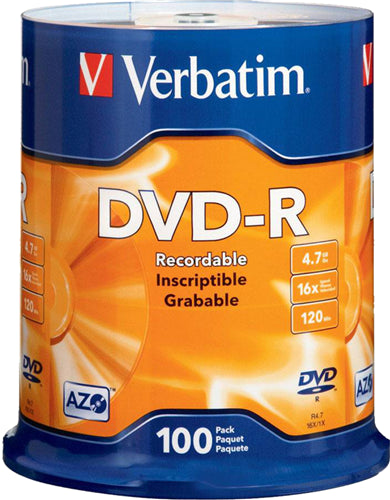 Verbatim DVD-R 4.7GB 16x 100 Pack on Spindle