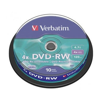 Verbatim DVD-RW 4.7GB 4x 10 Pack on Spindle
