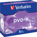 Verbatim DVD+R 4.7GB 16x 5 Pack with Jewel Cases