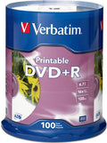 Verbatim DVD+R 4.7GB 16x White Printable 100 Pack on Spindle