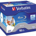 Verbatim BD-R 25GB 6X White Wide Printable 10 Pack in Jewel Cases