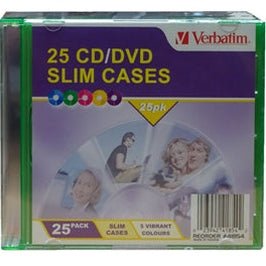 Verbatim CD/DVD 25 Pack Coloured Slim Cases
