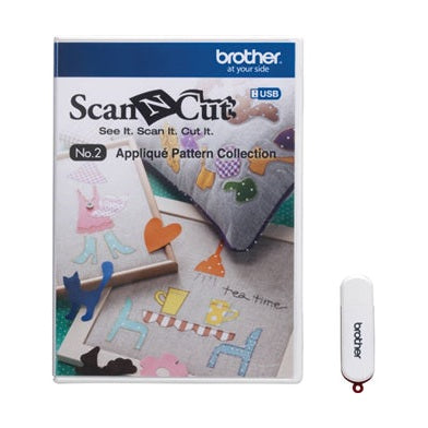 Brother CAUSB2  Scan N Cut Fabric - USB Number 2 Applique Pattern