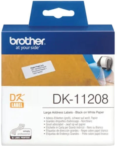 Brother DK11208 400 Large Address Labels 38mm x 90mm