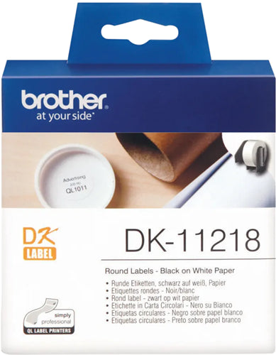 Brother DK11218 1000 Round Labels 24mm x 24mm