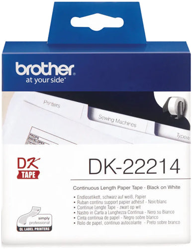 Brother DK22214 Continuous Length Paper Label Tape 12mm x 30.48m