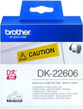Brother DK22606 Continuous Paper Tpe (Blk Pnt on Yellow) 62mm x 15.24m