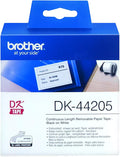 Brother DK44205 Continuous Paper Roll (Blk Print on Wht) 62mm x 30.48m
