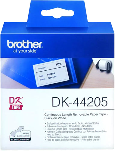 Brother DK44205 Continuous Paper Roll (Blk Print on Wht) 62mm x 30.48m