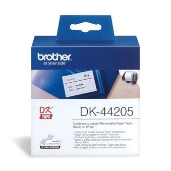 Brother DK44205 Continuous Paper Roll (Blk Print on Wht) 62mm x 30.48m