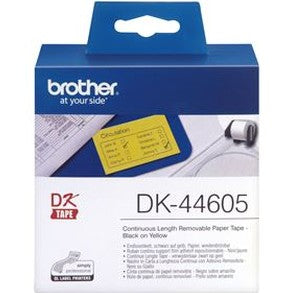 Brother DK44605 Yellow Continuous Removable Paper Tape 54mm x 30.48m