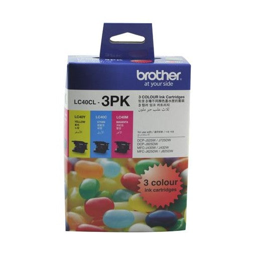 Brother LC40CL3PK CMY Colour Ink Cartridges (Triple Pack)
