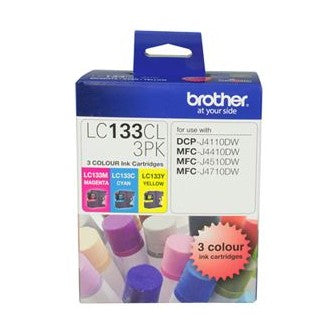 Brother LC133CL3PK CMY Colour Ink Cartridges (Triple Pack)
