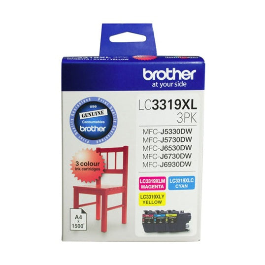 Brother LC3319XL3PK 3 pack CMY High Yield Ink Cartridges