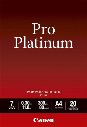 Canon PT-101 A4 Pro Platinum 300gsm Photo Paper - 20 Sheets
