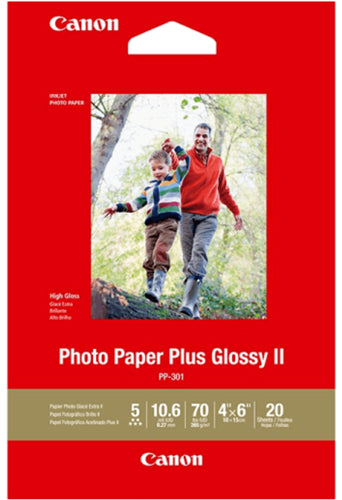 Canon PP-301 4x6 Glossy II 275gsm Photo Paper - 20 Sheets