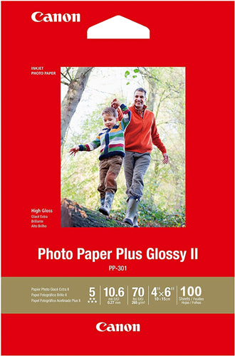Canon PP-301 4x6 Glossy II 275gsm Photo Paper - 100 Sheets