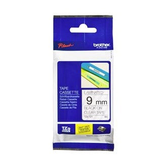 Brother TZe-121 9mm x 8m Black on Clear Tape