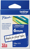 Brother TZe-121 9mm x 8m Black on Clear Tape
