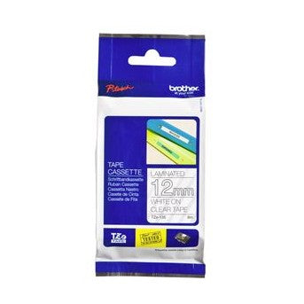 Brother TZe-135 12mm x 8m White on Clear Tape