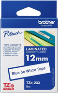 Brother TZe-233 12mm x 8m Blue on White Tape