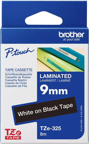 Brother TZe-334 12mm x 8m Gold on Black Tape