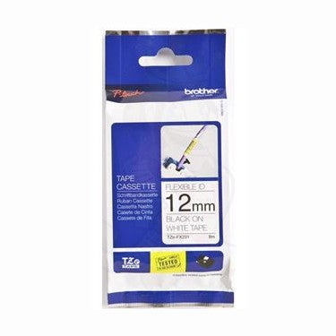 Brother TZe-FX231 12mm x 8m Black on White Flexi ID Tape