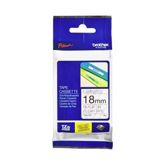 Brother TZe-141 18mm x 8m Black on Clear Tape