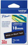 Brother TZe-345 18mm x 8m White on Black Tape