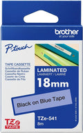 Brother TZe-541 18mm x 8m Black on Blue Tape