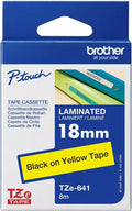 Brother TZe-641 18mm x 8m Black on Yellow Tape