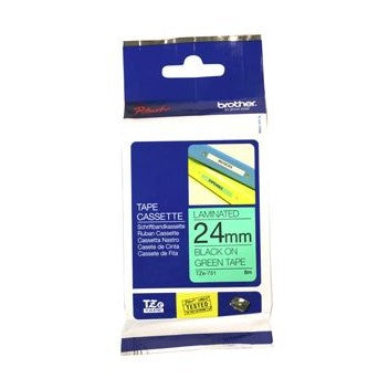 Brother TZe-751 24mm x 8m Black on Green Tape