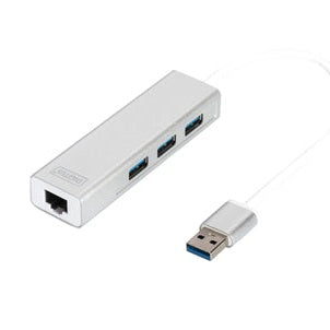 Digitus USB 3.0 3-Port Hub & Gigabit LAN Adapter
