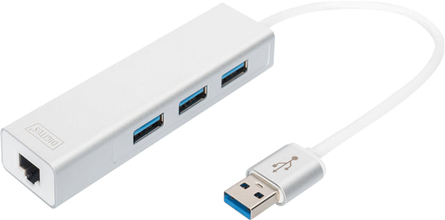 Digitus USB 3.0 3-Port Hub & Gigabit LAN Adapter