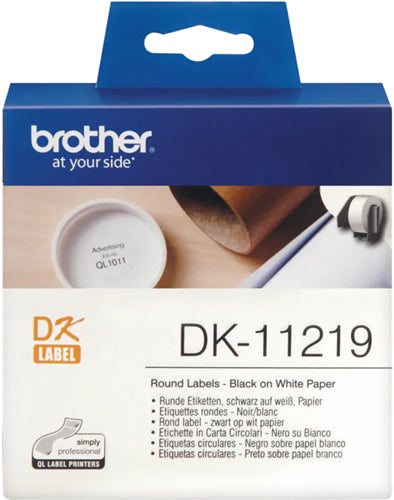 Brother DK11219 1200 Round Labels 12mm x 12mm