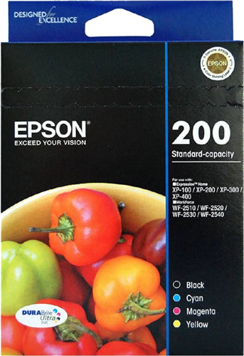 Epson 200XL High Yield Ink Cartridge 4 Ink Value Pack