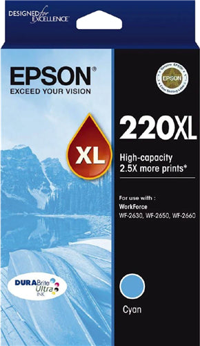 Epson 220XL Cyan High Yield Ink Cartridge