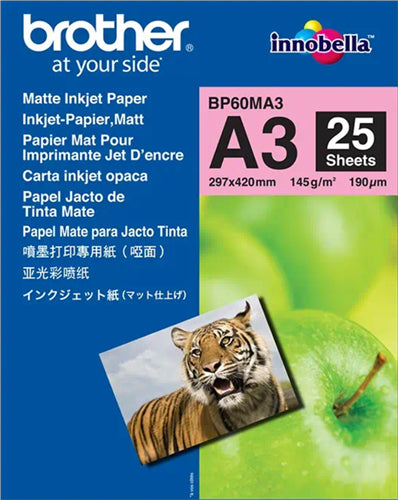 Brother BP60MA3 A3 Matte Inkjet Paper 145GSM 25 Sheets