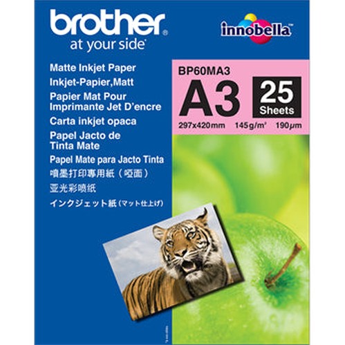 Brother BP60MA3 A3 Matte Inkjet Paper 145GSM 25 Sheets