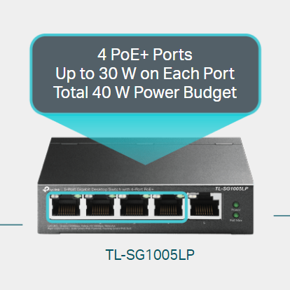 TP-Link SG1005LP 5 Port Gigabit Switch with 4x PoE+ Ports