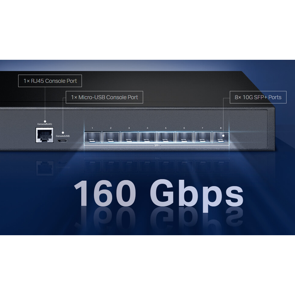 TP-Link SX3008F 8 Port SFP+ 10 Gigabit Switch Steel Case
